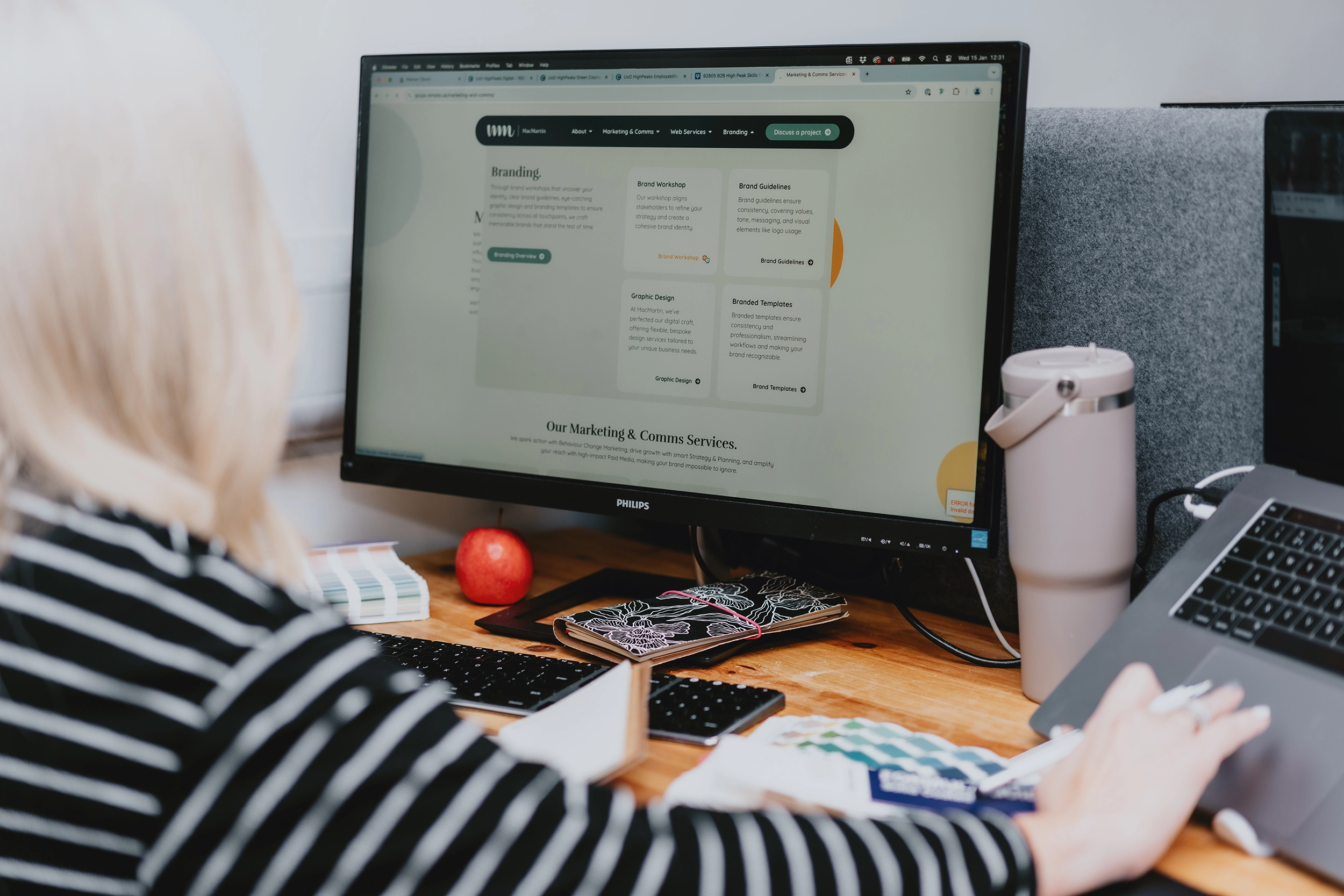 Employee Working in Marketing Office